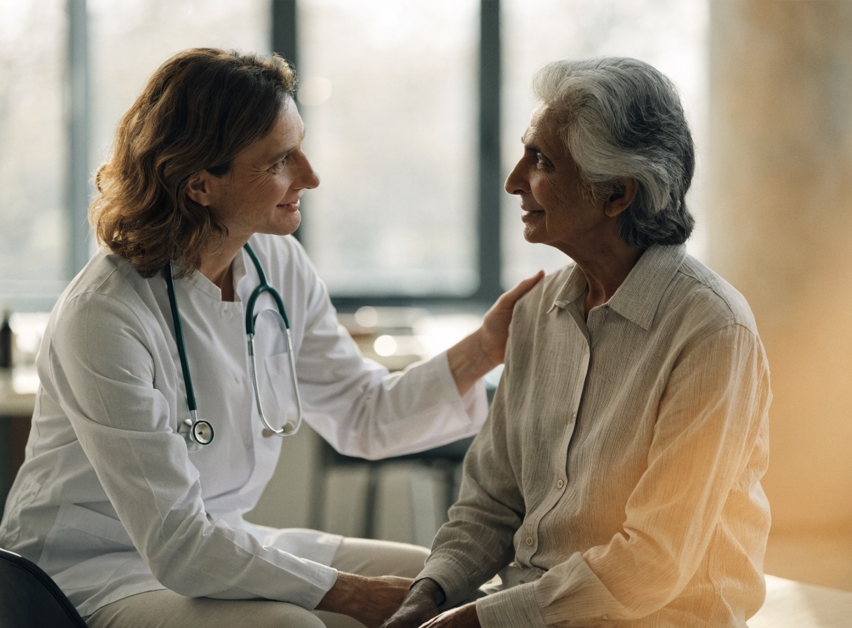 A gentle health check-up for an elderly parent